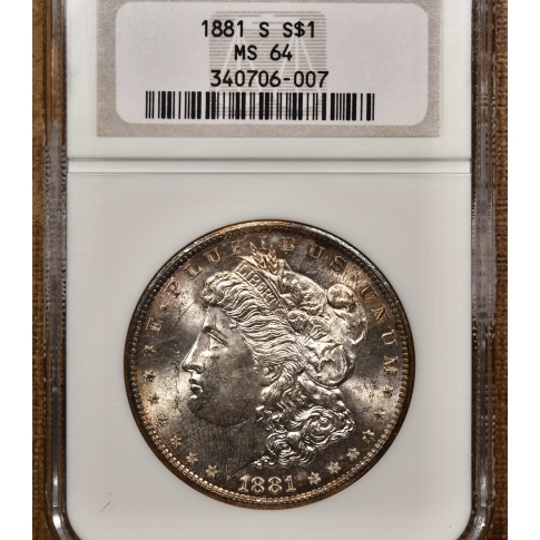 1881-S Morgan Dollar NGC MS64 Fatty, gem!