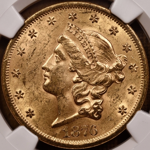 1876-S Liberty Double Eagle $20 NGC MS62 CAC