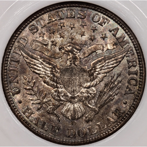 1906-D Barber Half Dollar old PCI MS63