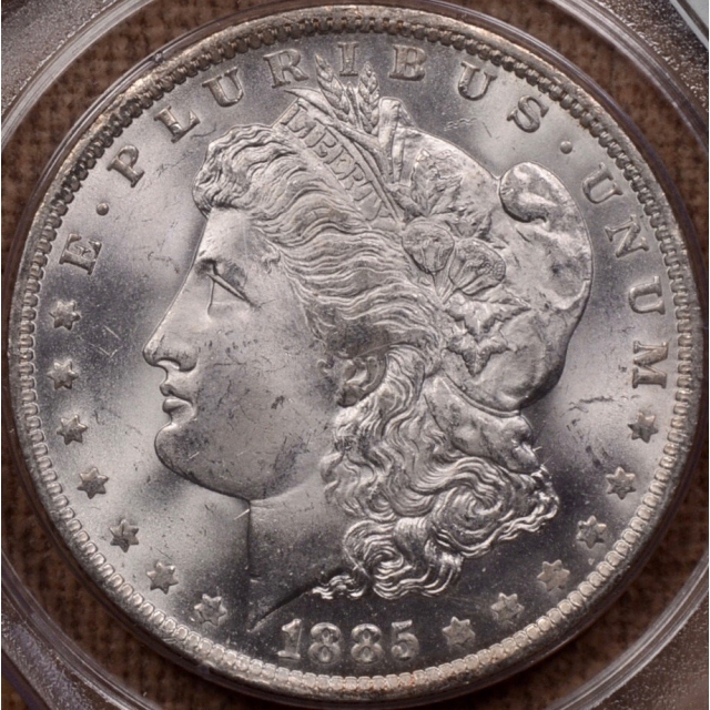 1885-O Morgan Dollar PCGS MS64, Rattler