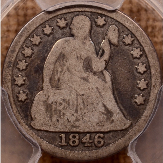 1846 Liberty Seated Dime PCGS G6 (CAC)