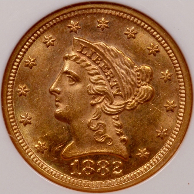 1882 Quarter Eagle $2.50 NGC MS63