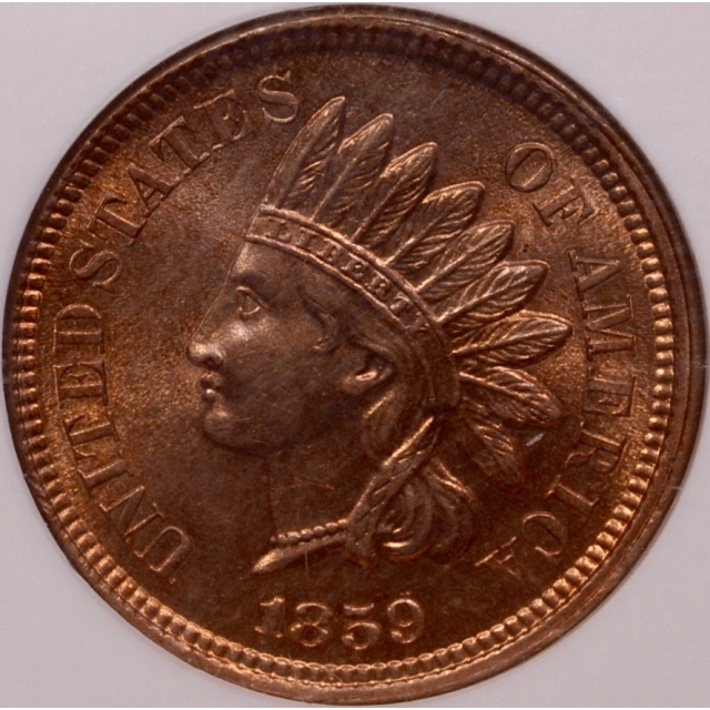 1859 Indian Cent NGC MS64 (CAC)