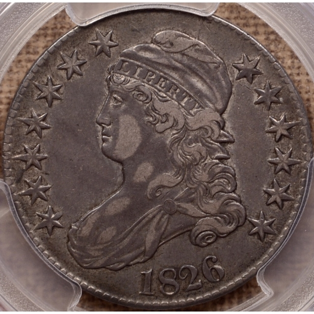 1826 O.109 Capped Bust Half Dollar PCGS XF40, unlisted very late die state