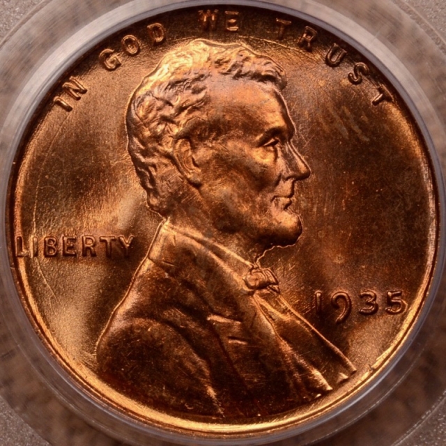 1935 Lincoln Cent PCGS MS66 RD