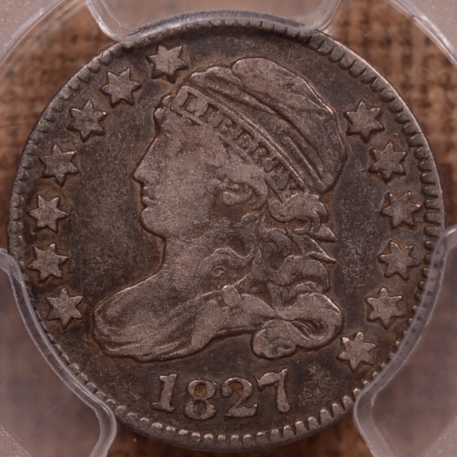 1827 JR-9 R4+ Capped Bust Dime PCGS VF30 (CAC)