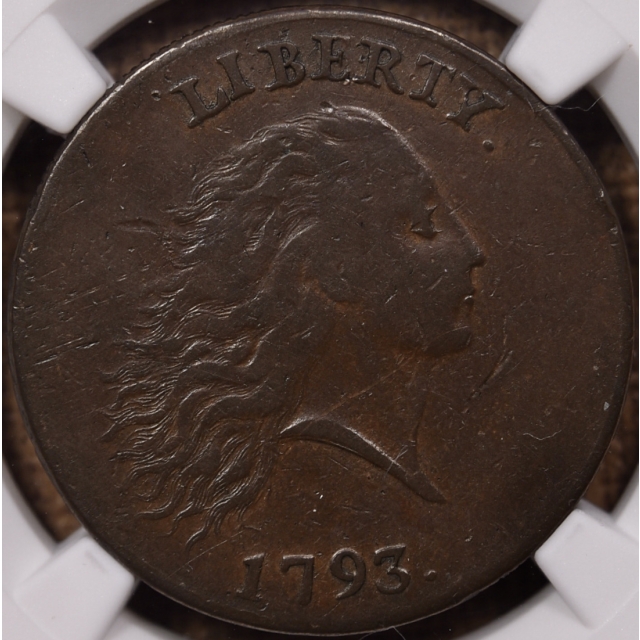 1793 S.4 Periods Flowing Hair Chain Cent NGC VF35