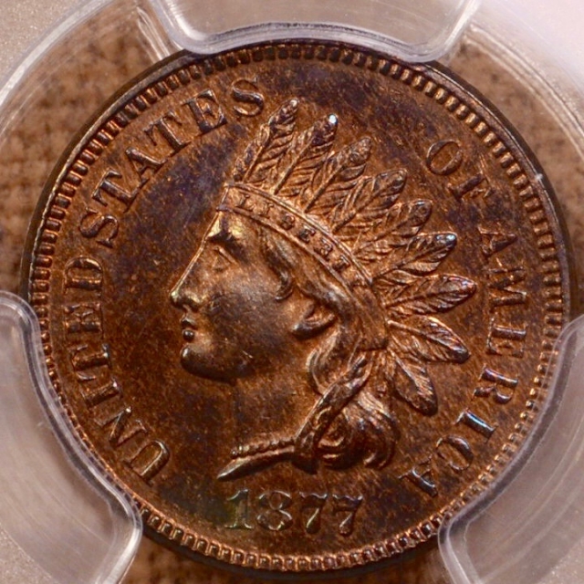 1877 Indian Cent - Type 3 Bronze PCGS PR63RB (CAC)