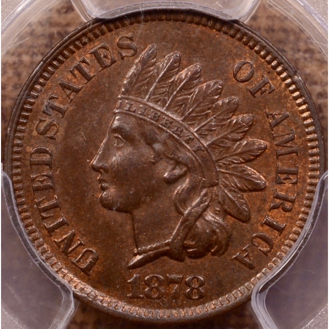 1878 Indian Cent PCGS MS64+ BN