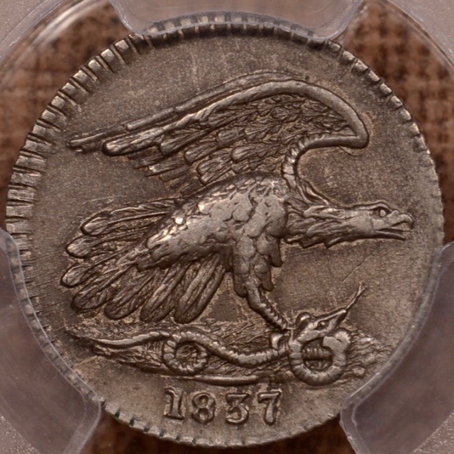 1837 5/G Feuchtwanger cent PCGS AU53