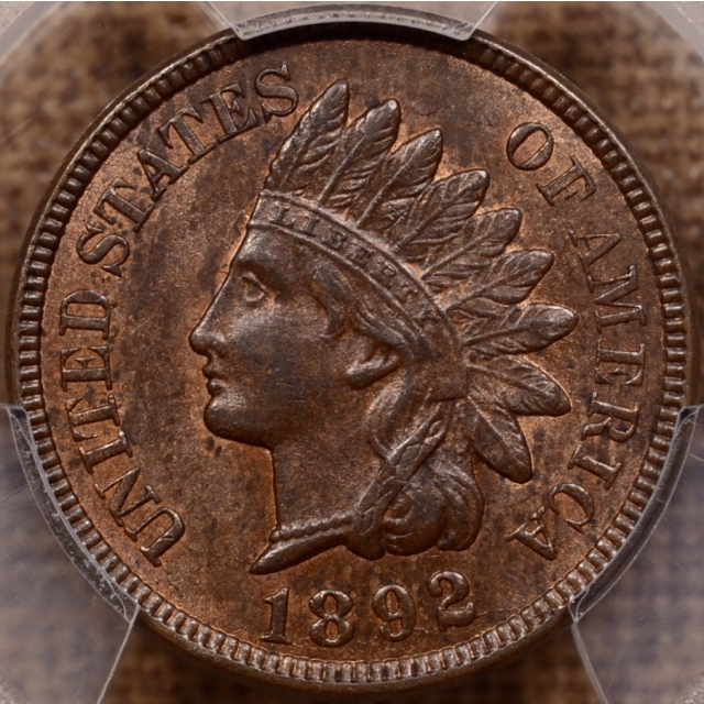 1892 Indian Cent PCGS MS62 BN