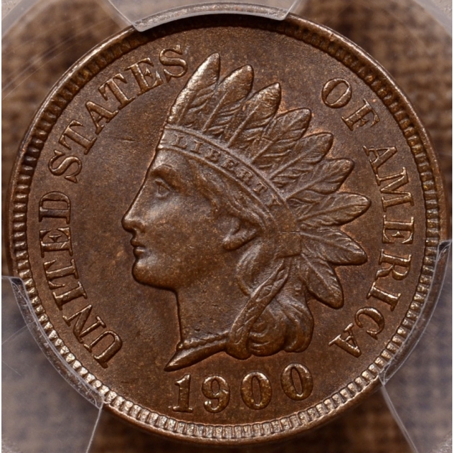 1900 S.22 1 over 1 Indian Cent PCGS MS64 BN
