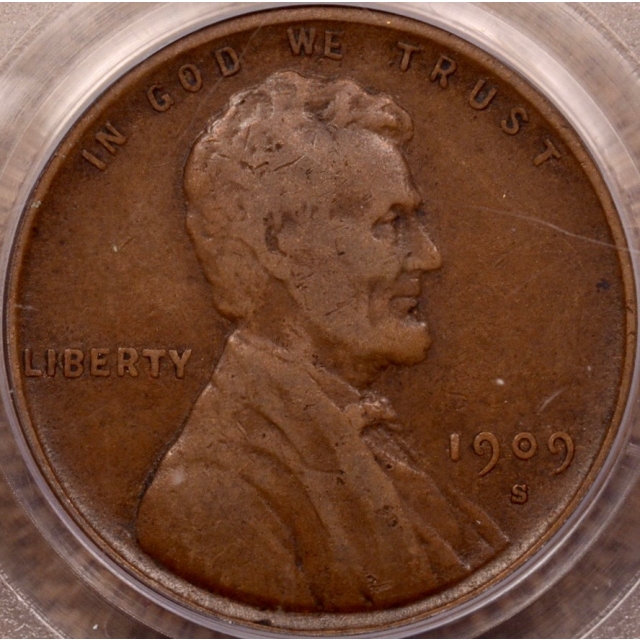 1909-S VDB Lincoln Cent PCGS VF25 OGH (CAC)