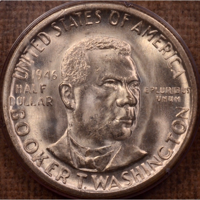 1946-S Booker T. Washington Silver Commemorative PCGS MS64 Rattler