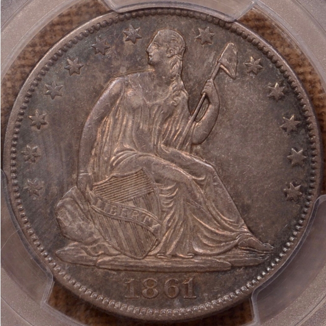 1861-O W-07 LA Issue Liberty Seated Half Dollar PCGS AU53