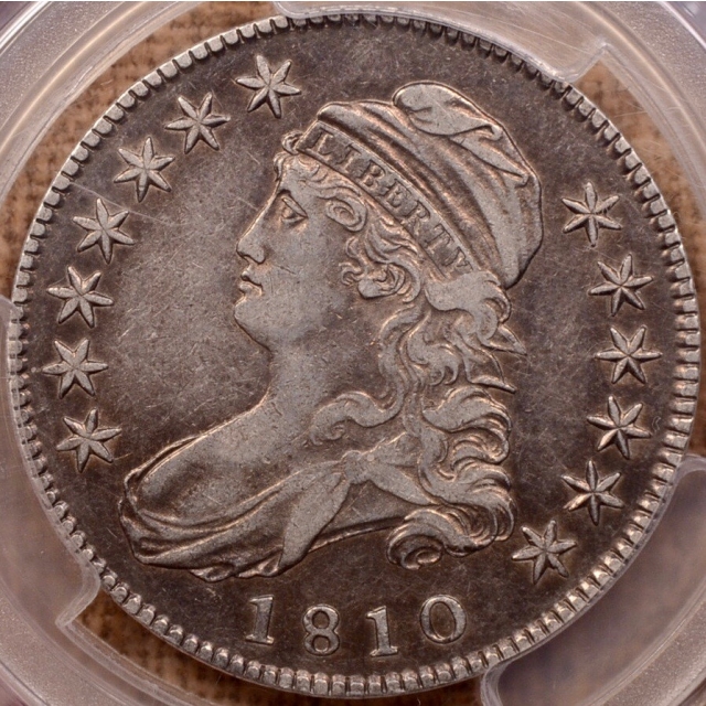 1810 O.102' Capped Bust Half Dollar PCGS VF30 CAC, a rare, True Prime die state