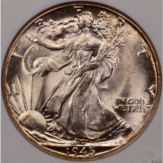 1945-D Walking Liberty Half Dollar ANACS MS65