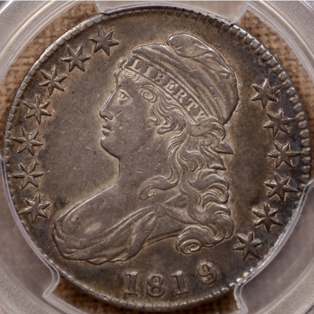 1819/8 O.102 Large 9 Capped Bust Half Dollar PCGS XF40 CAC
