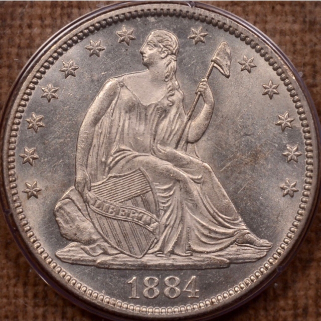1884 Liberty Seated Half Dollar PCGS MS61 Rattler