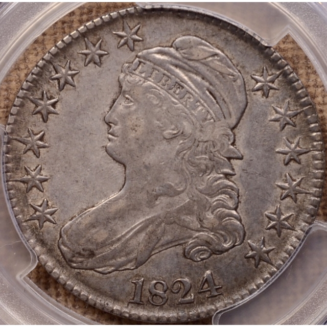 1824 O.115 Capped Bust Half Dollar PCGS XF40 CAC