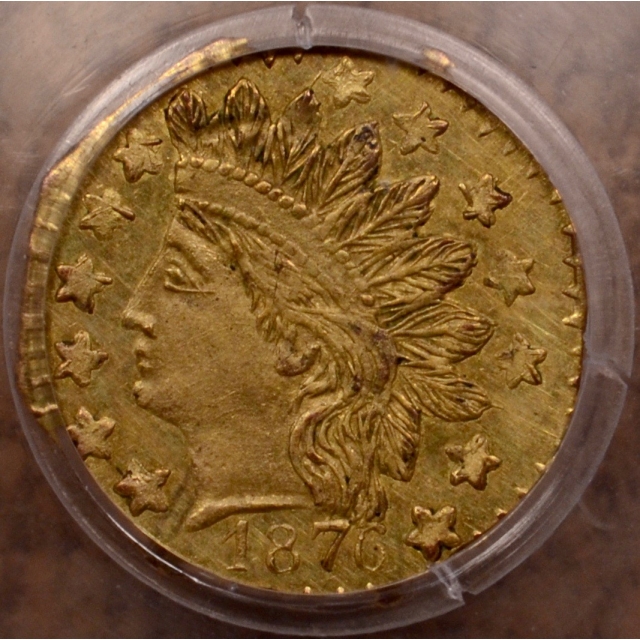 1876 BG-799 California Fractional 25C Gold PCGS MS62