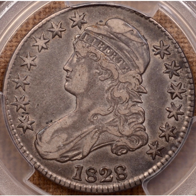 1828 O.119 Square 2, Small 8, Small Letters Capped Bust Half Dollar PCGS VF35
