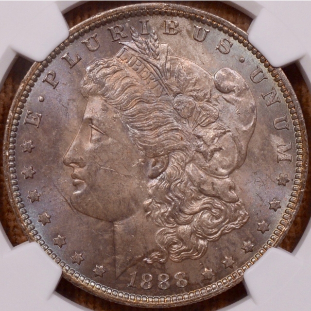 1888-O Morgan Dollar NGC MS64, super pretty toning