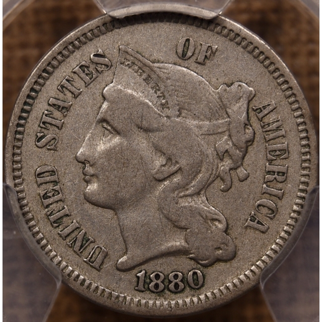 1880 Three Cent Nickel PCGS VF30