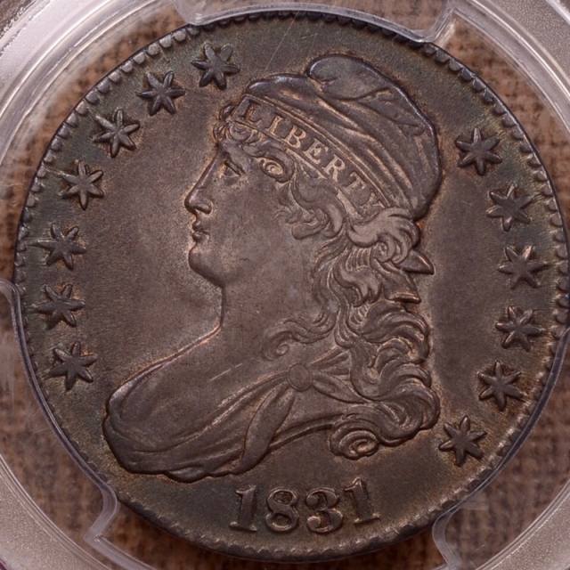 1831 O.112 Capped Bust Half Dollar PCGS AU55 (CAC)