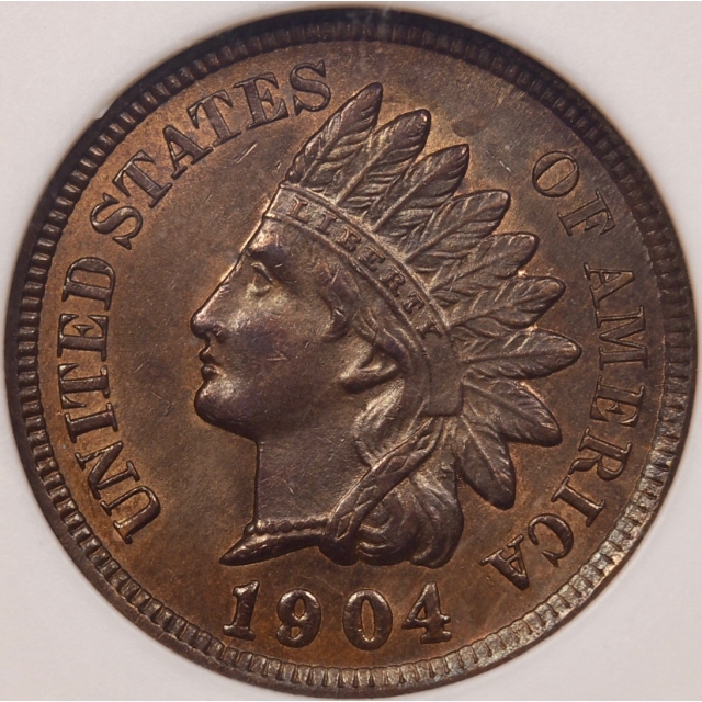 1904 Indian Cent ancient ANACS MS63 BN