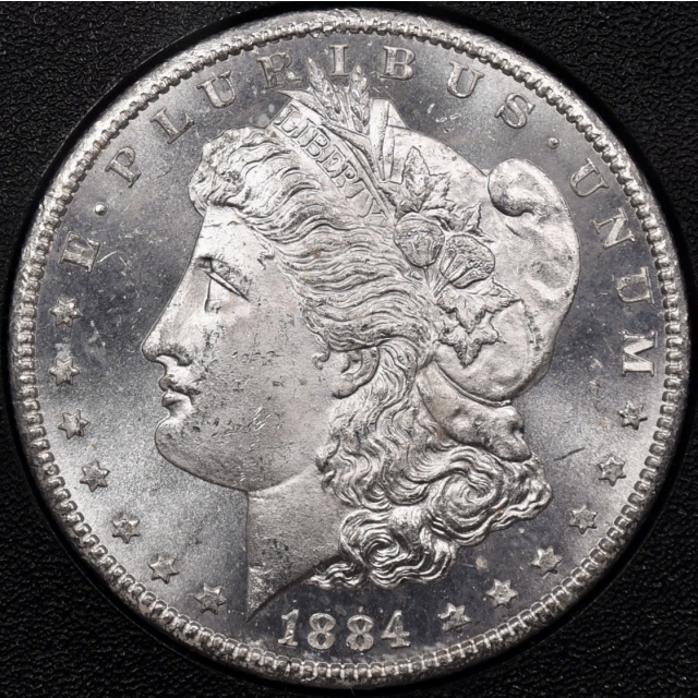 1884-CC Morgan Dollar GSA HOARD S$1 NGC MS64 CAC, I grade 64+PL