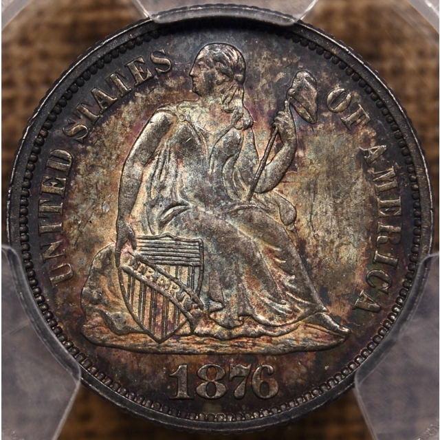 1876 Liberty Seated Dime PCGS MS66