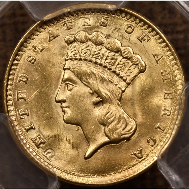 1856 Slanted 5 Gold Dollar PCGS MS64 CAC