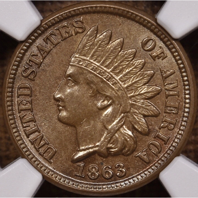 1863 Indian Cent NGC MS62 CAC