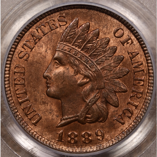 1889 S.31 Indian Cent PCGS MS64 RB CAC, Rev Clashes, a 4-Star variety