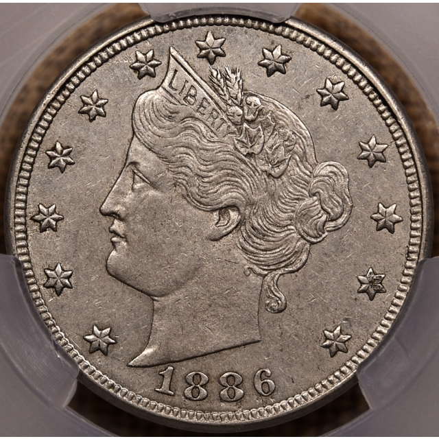 1886 Liberty Nickel CACG AU53