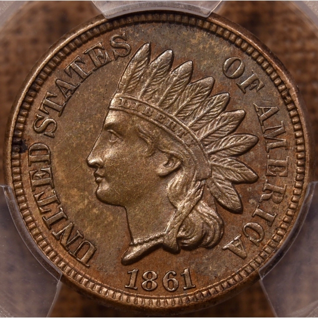 1861 Indian Cent PCGS AU58