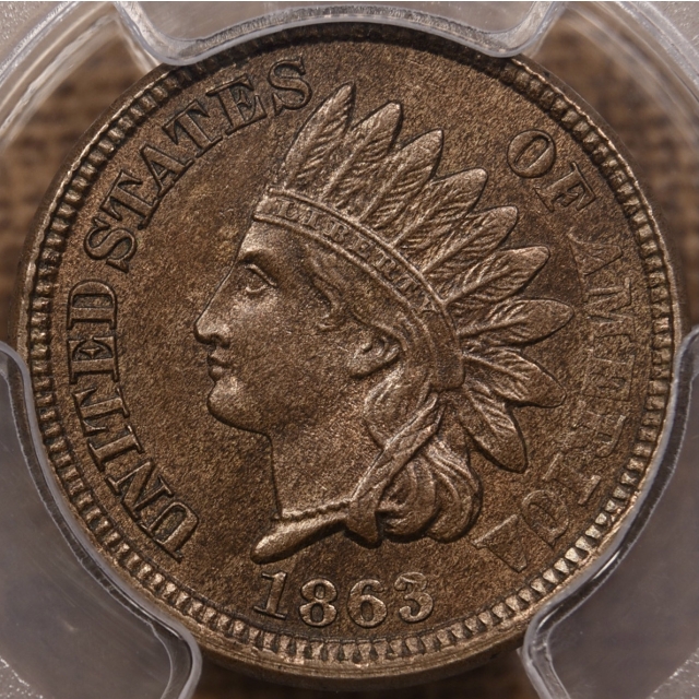 1863 Indian Cent PCGS MS63 CAC, PQ!