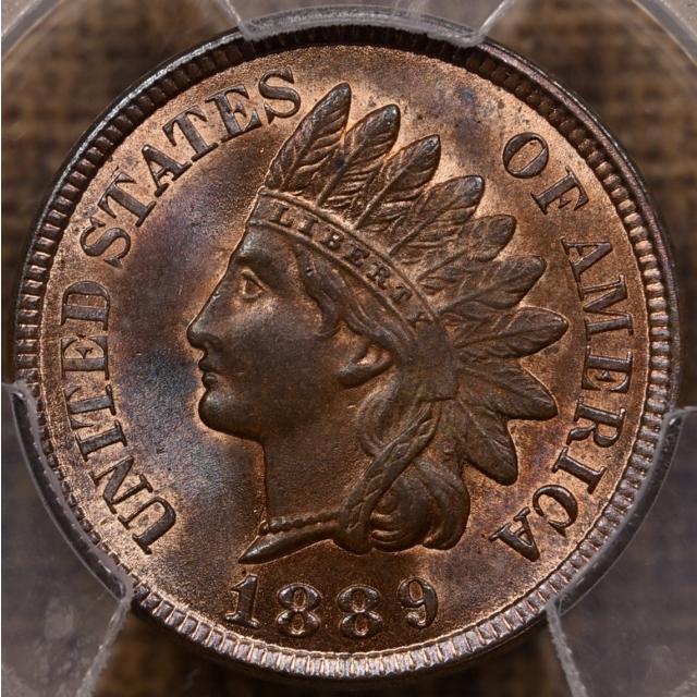 1889 Indian Cent PCGS MS65 RB CAC, PQ+...Stunning!