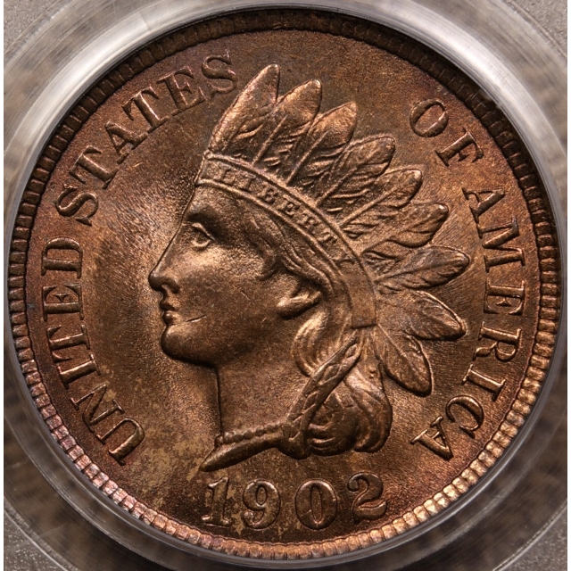 1902 Indian Cent MS64 RB OGH
