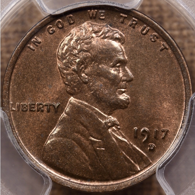 1917-D Lincoln Cent PCGS MS64 RB