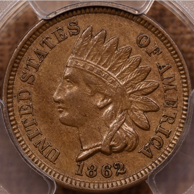 1862 Indian Cent PCGS AU50