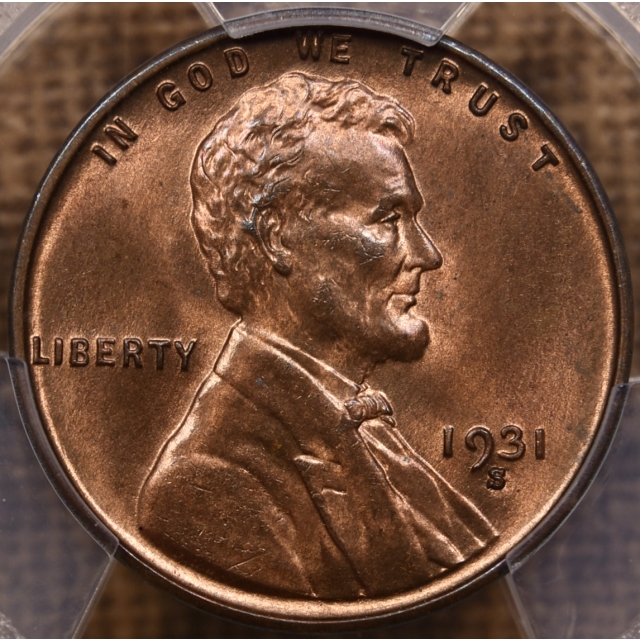 1931-S Lincoln Cent PCGS MS65 RB CAC