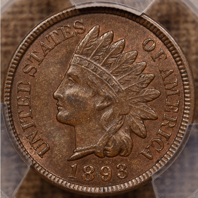 1893 Indian Cent PCGS MS63 BN