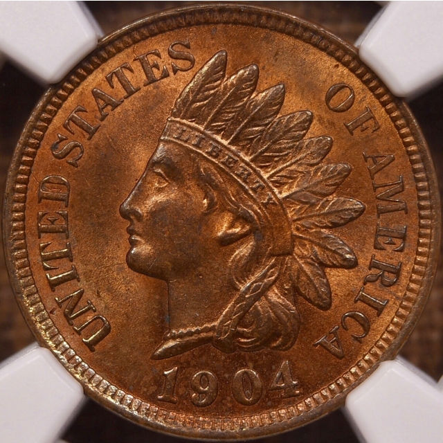 1904 Indian Cent NGC MS64 RB CAC