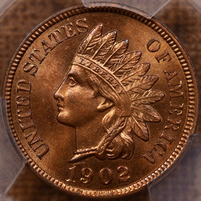 1902 Indian Cent PCGS MS65 RB CAC, We Grade RED!