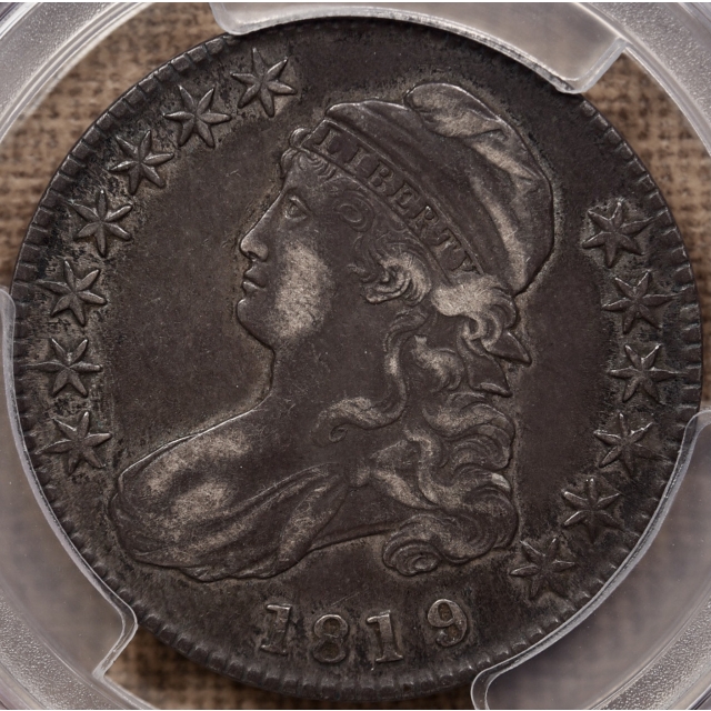 1819/8 O.102 Large 9 Capped Bust Half Dollar PCGS XF40