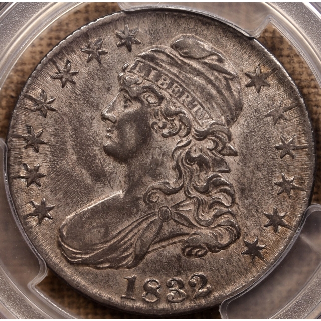 1832 O.113 Small Letters Capped Bust Half Dollar PCGS AU55 CAC