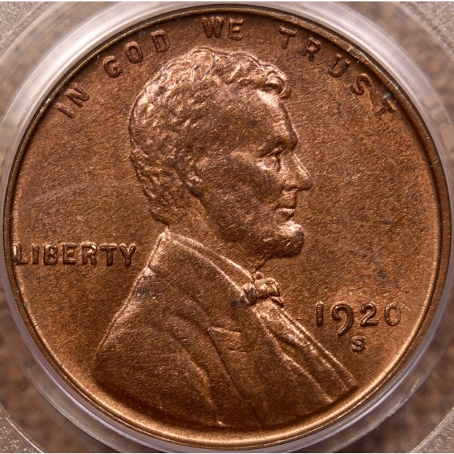 1920-S Lincoln Cent PCGS MS64 RB CAC