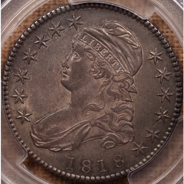 1818 O.106' Capped Bust Half Dollar PCGS AU55